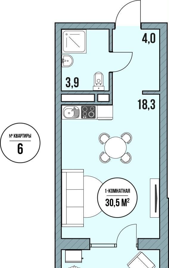 квартира р-н Темрюкский ст-ца Голубицкая ул Курортная 5 д. 161в фото 2