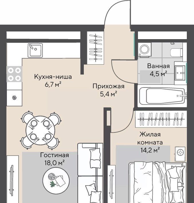 квартира г Екатеринбург р-н Ленинский Чкаловская Парковый Никольский жилой комплекс фото 3