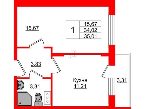 квартира р-н Гатчинский д Малое Верево ЖК «Верево Сити» Кутышева фото 1