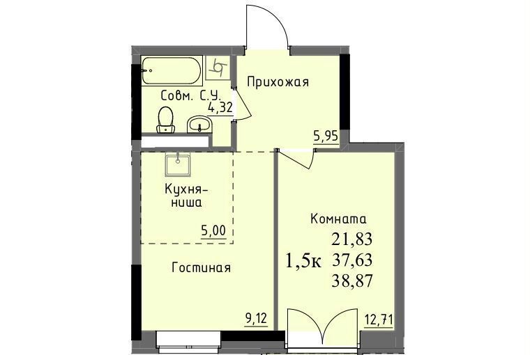 квартира г Ижевск р-н Первомайский Южный проезд Ключевой ЖК «Арден на Ключевом» Посёлок фото 1