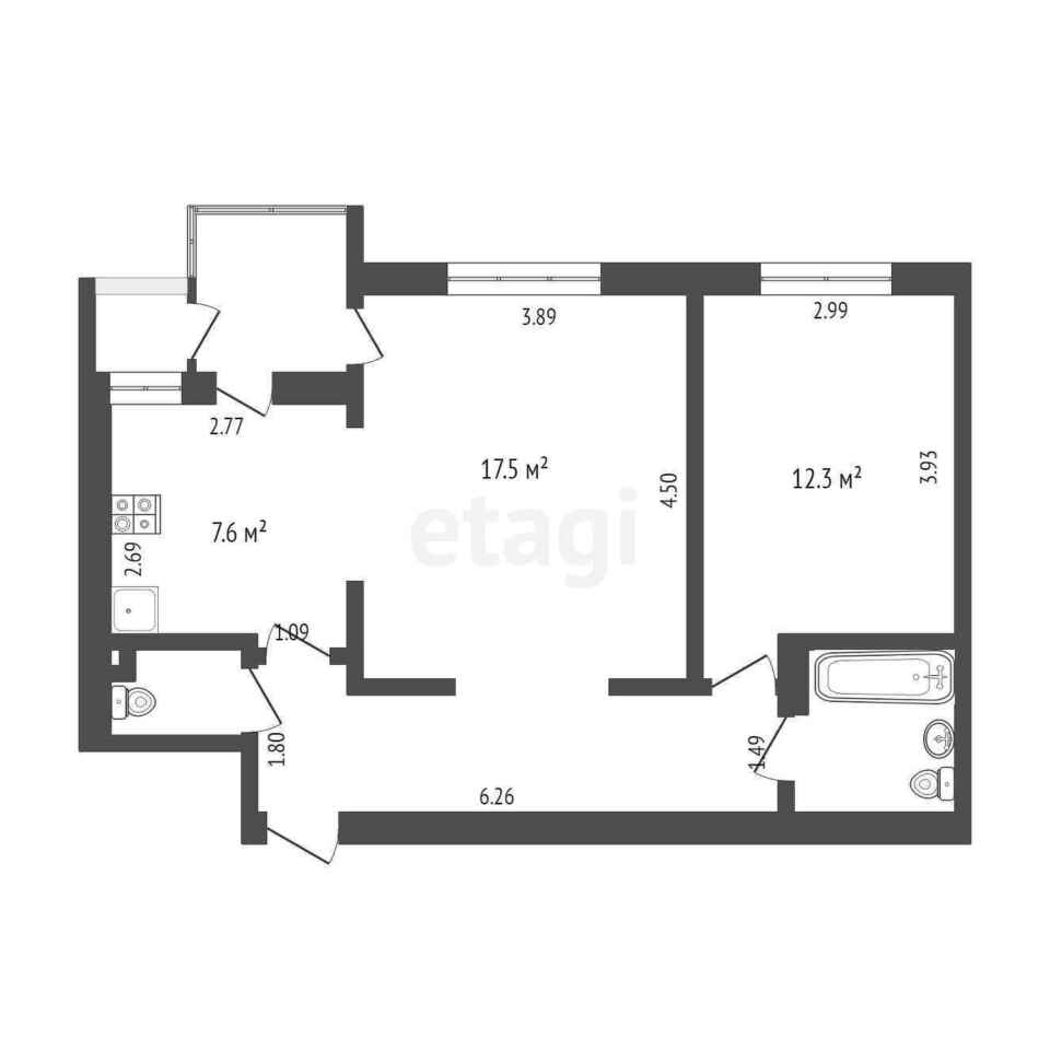 квартира г Симферополь р-н Киевский Генерала Родионова, 3Б фото 18