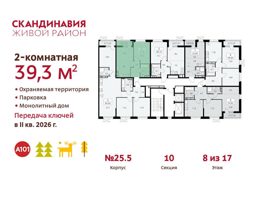 квартира г Москва метро Коммунарка ТиНАО жилой комплекс Скандинавия фото 2