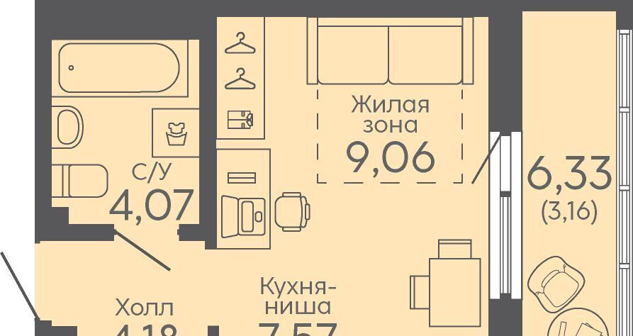 квартира г Екатеринбург микрорайон Новокольцовский Ботаническая Новокольцовский жилой комплекс фото 1