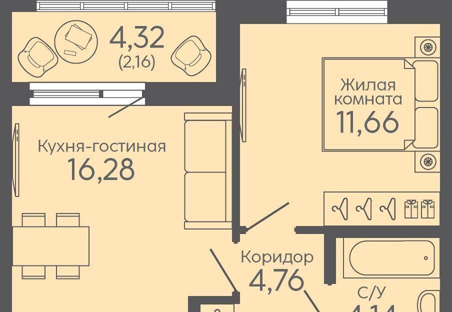 квартира г Екатеринбург микрорайон Новокольцовский Ботаническая фото 1