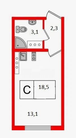 квартира г Санкт-Петербург дор Муринская 31к/3 Красногвардейский фото 4