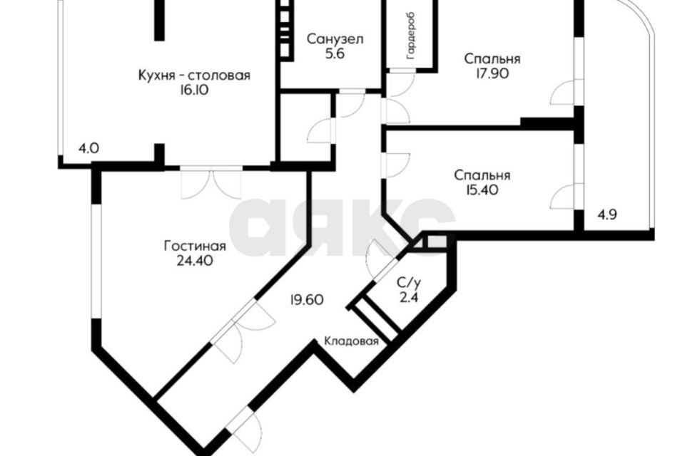 квартира г Краснодар р-н Западный б-р им. Клары Лучко 14к/2 муниципальное образование Краснодар фото 3