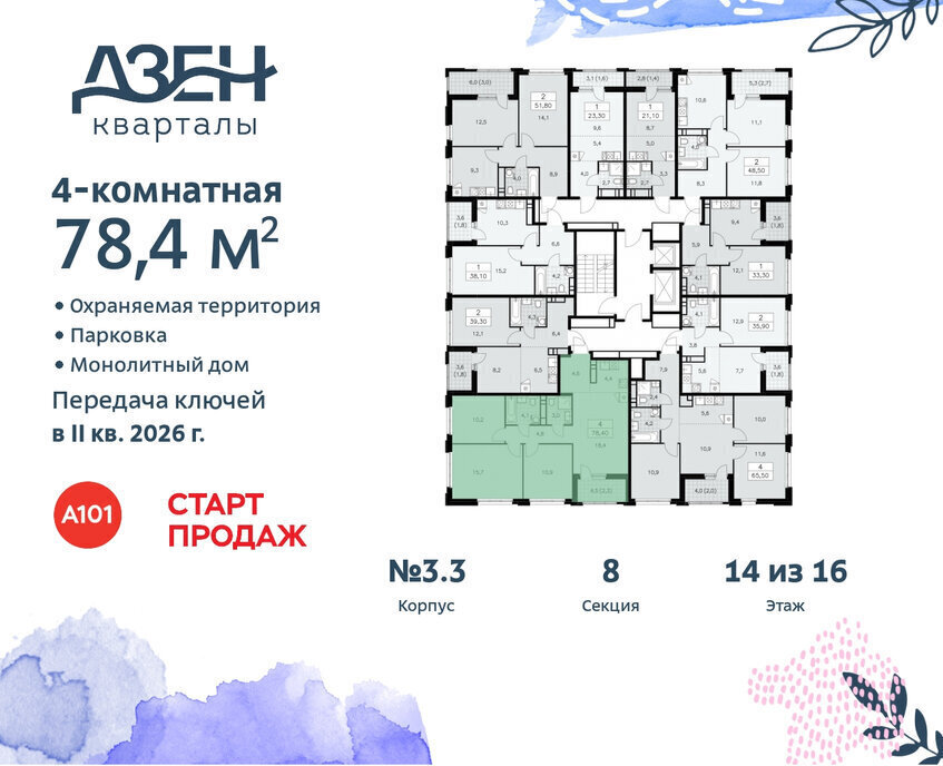 квартира г Москва метро Коммунарка ТиНАО ЖР «Дзен-кварталы» 3/5 фото 2