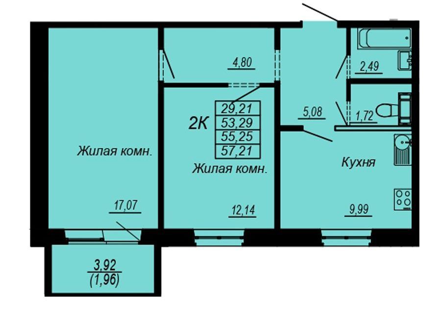 квартира г Хабаровск р-н Индустриальный микрорайон Южный, городской округ Хабаровск фото 1