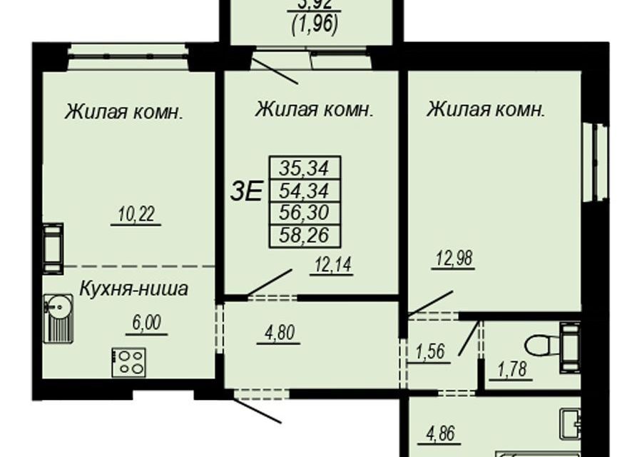 квартира г Хабаровск р-н Индустриальный микрорайон Южный, городской округ Хабаровск фото 1