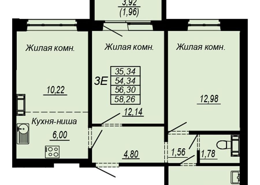 квартира г Хабаровск р-н Индустриальный микрорайон Южный, городской округ Хабаровск фото 1