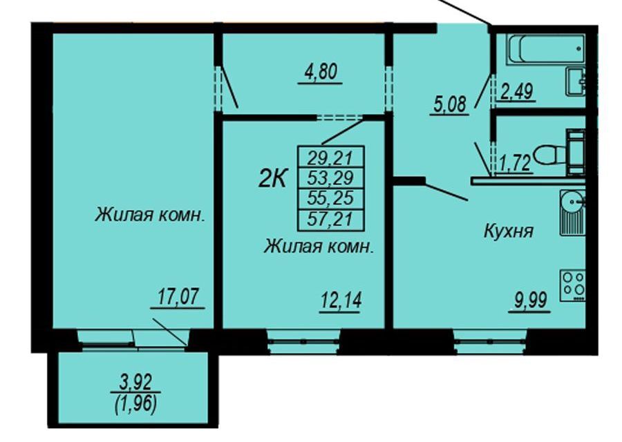 квартира г Хабаровск р-н Индустриальный микрорайон Южный, городской округ Хабаровск фото 1