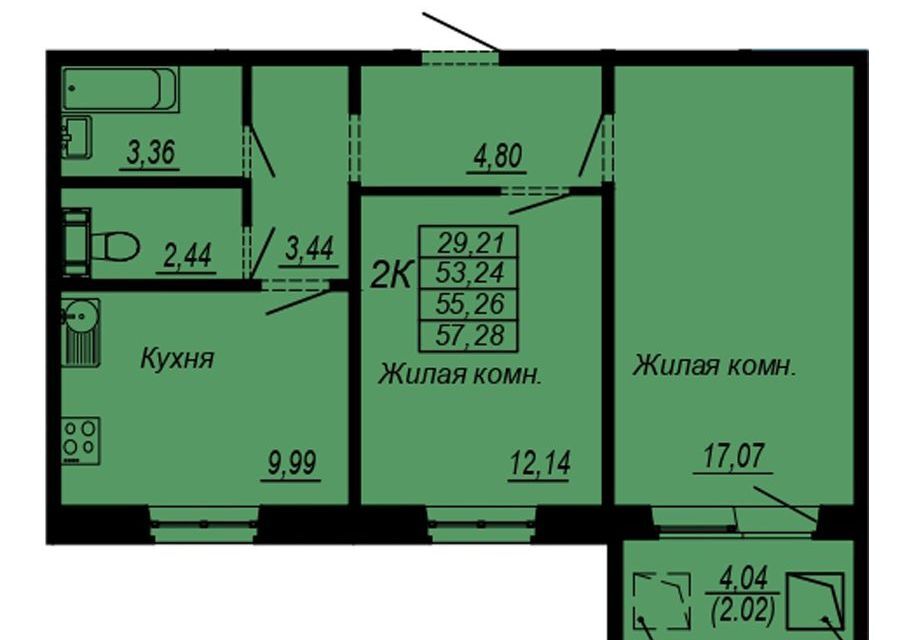 квартира г Хабаровск р-н Индустриальный микрорайон Южный, городской округ Хабаровск фото 1