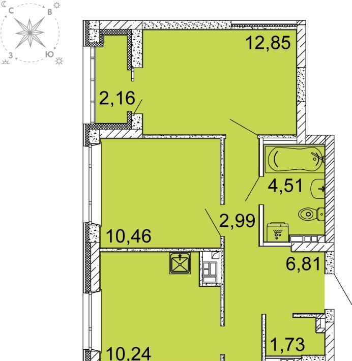 квартира г Екатеринбург Чкаловская ул Академика Ландау 53/3 фото 1