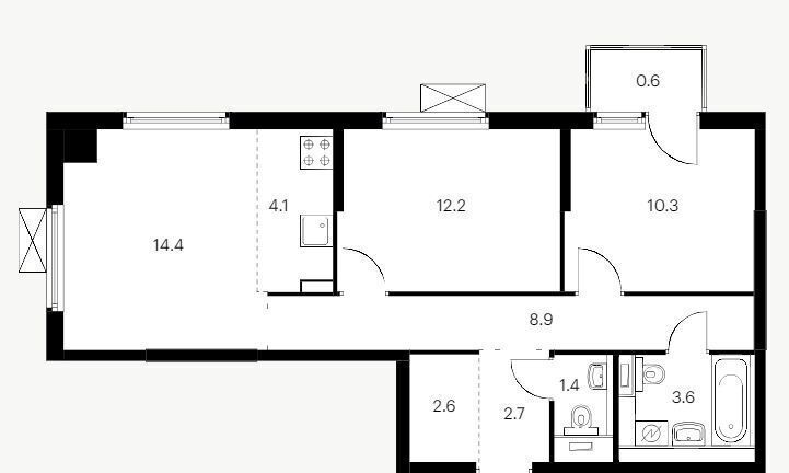 квартира г Казань р-н Советский ул Александра Курынова 5 корп. 4 фото 2