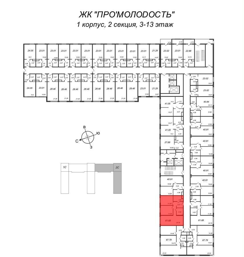 квартира г Санкт-Петербург метро Улица Дыбенко пр-кт Большевиков 3 фото 2