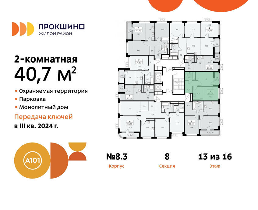 квартира г Москва п Сосенское ЖК Прокшино 8к/3 метро Прокшино метро Коммунарка ТиНАО фото 2