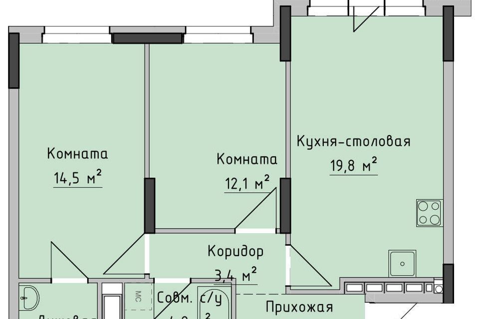 квартира г Ижевск р-н Октябрьский Север городской округ Ижевск, жилой комплекс Холмогоровский фото 1