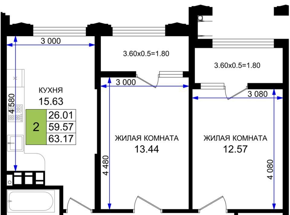 квартира г Новороссийск р-н Южный ул Имени Григория Белькинда фото 1