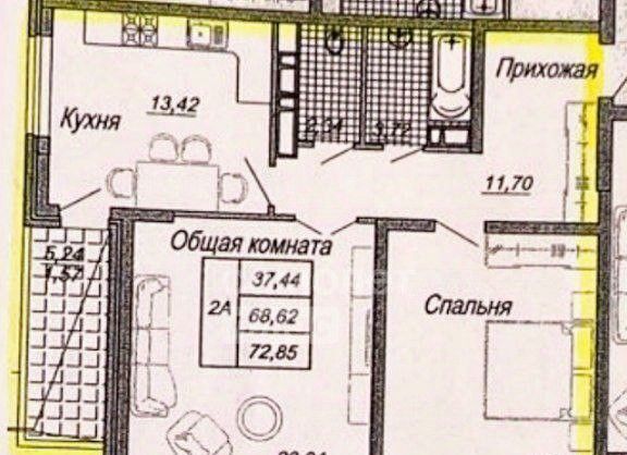 квартира г Краснодар р-н Центральный ул Октябрьская 181/2к 1 Западный фото 2