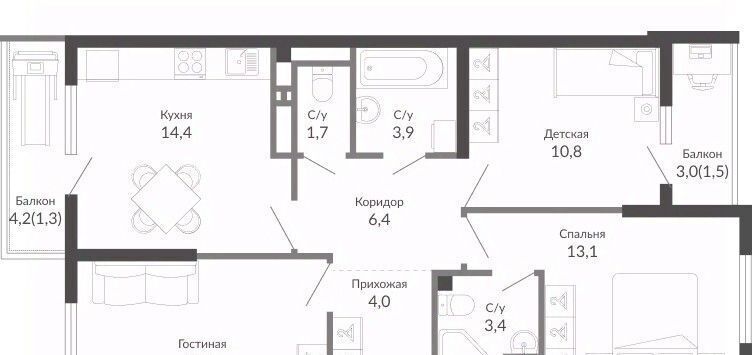 квартира г Новороссийск р-н Центральный ЖК Облака 2 фото 1