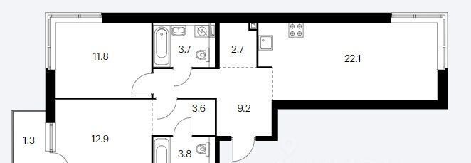 квартира г Москва метро Аминьевская ш Очаковское 9а Vangarden муниципальный округ Очаково-Матвеевское фото 1