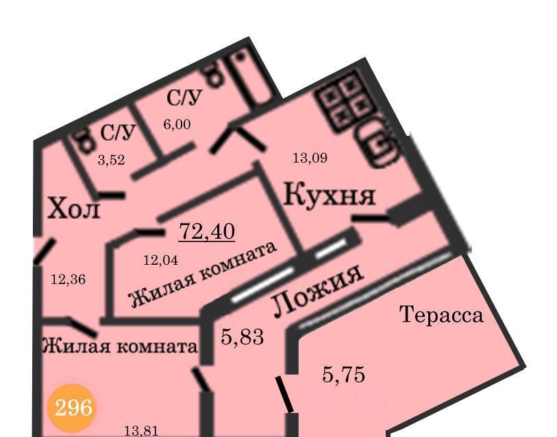 квартира г Калининград р-н Центральный ул Д.Донского ЖК «Централ Парк» жилой дом фото 9