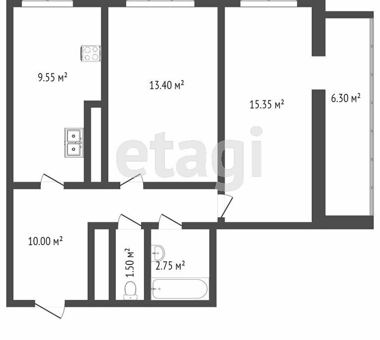 квартира г Набережные Челны р-н Центральный ул Раскольникова 18 фото 24