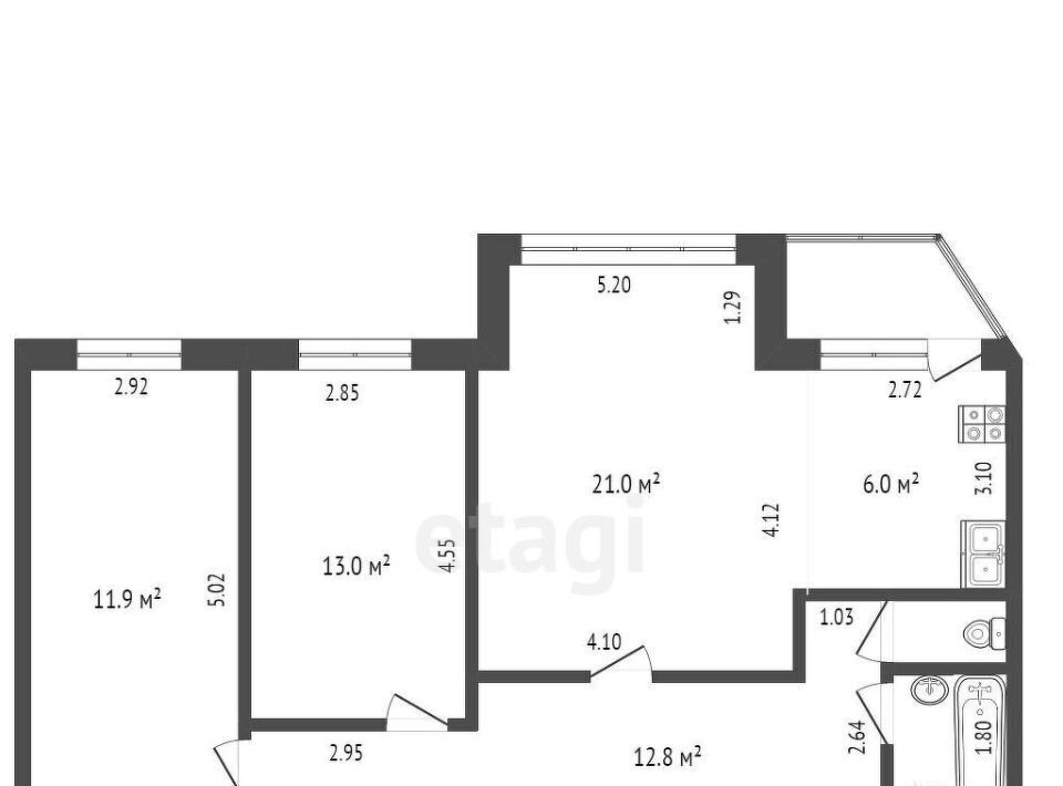 квартира г Нефтеюганск р-н мкр 12 7 фото 13