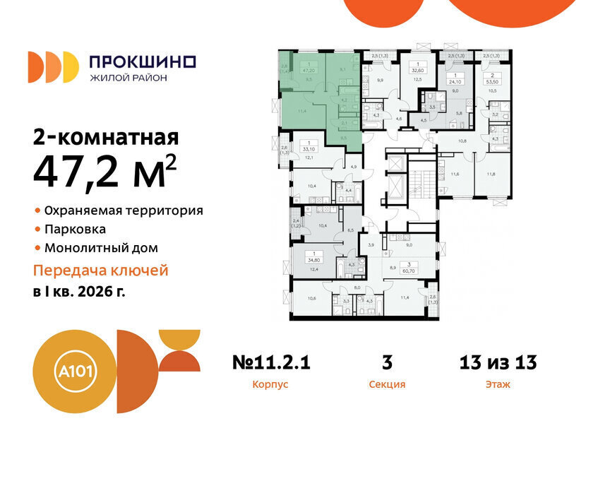 квартира г Москва п Сосенское ЖК Прокшино метро Прокшино метро Коммунарка ТиНАО фото 2