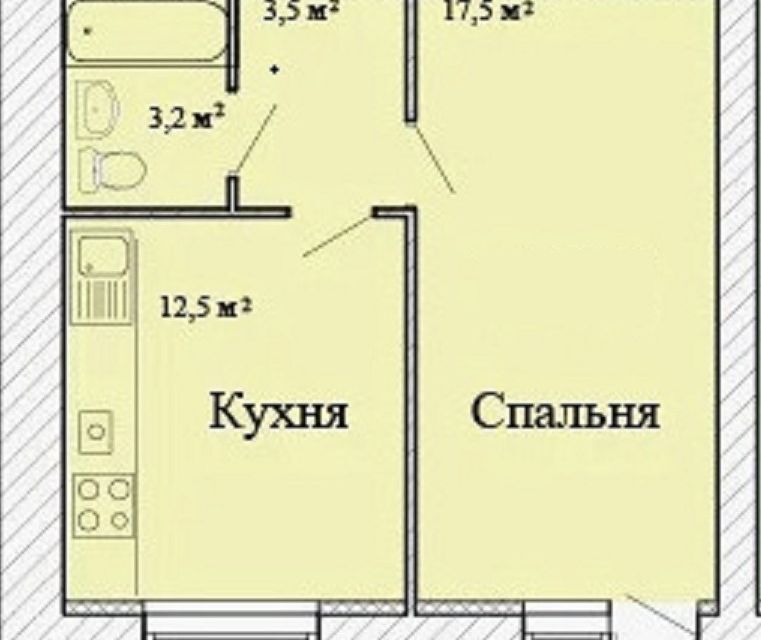 квартира р-н Динской п Южный пер Смоленский 11к/13 Южно-Кубанское сельское поселение фото 2