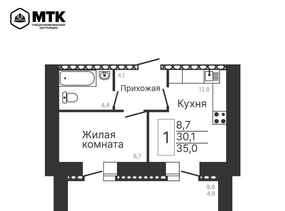 квартира г Благовещенск ЖК «Атлас» фото 1