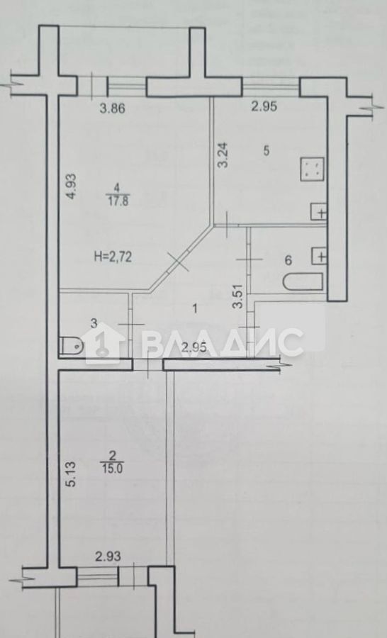 квартира г Волгоград р-н Тракторозаводский ул Ополченская 57 фото 21