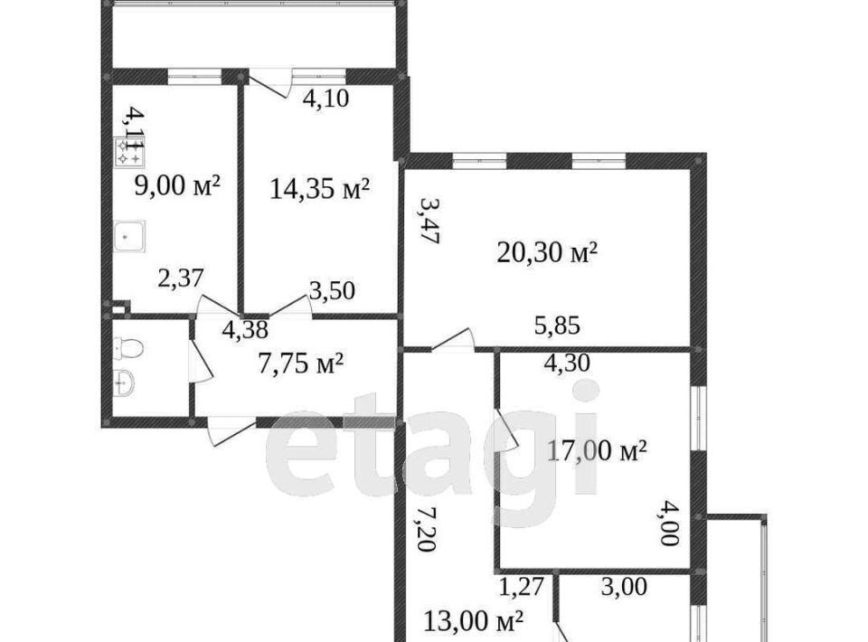 квартира г Кострома ул Энгельса 34а фото 32