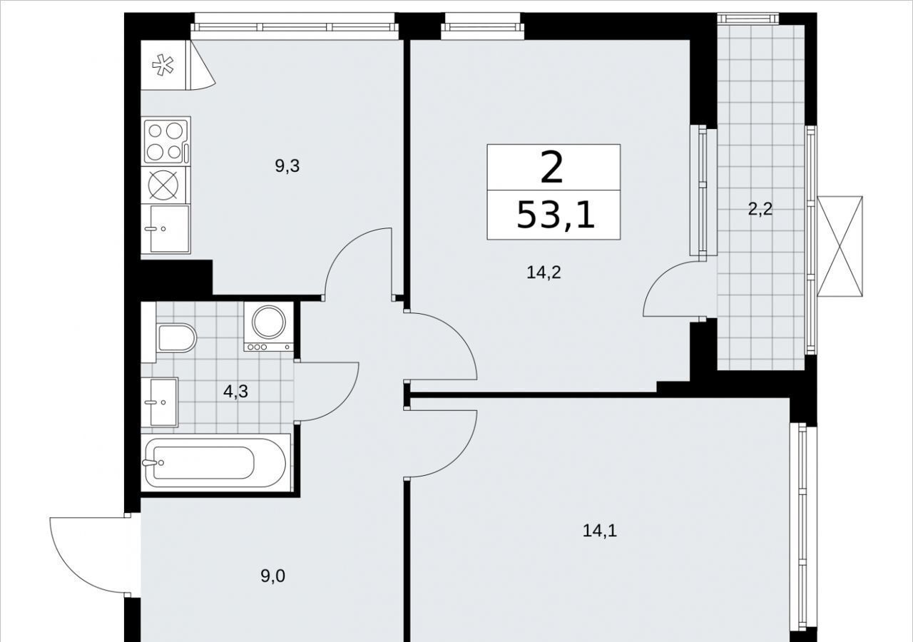 квартира г Москва п Сосенское д Столбово метро Коммунарка з/у 41/1Г, д. 7 фото 2