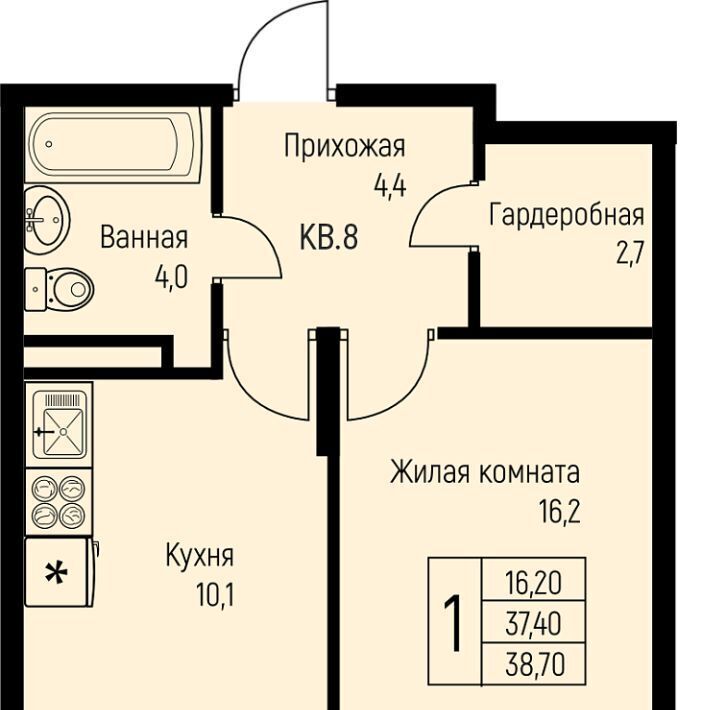 квартира г Краснодар п свх Прогресс п Березовый ЖК Прогресс муниципальное образование фото 1