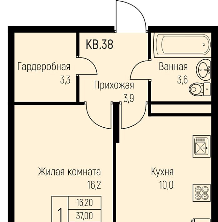 квартира г Краснодар п свх Прогресс п Березовый ЖК Прогресс муниципальное образование фото 1