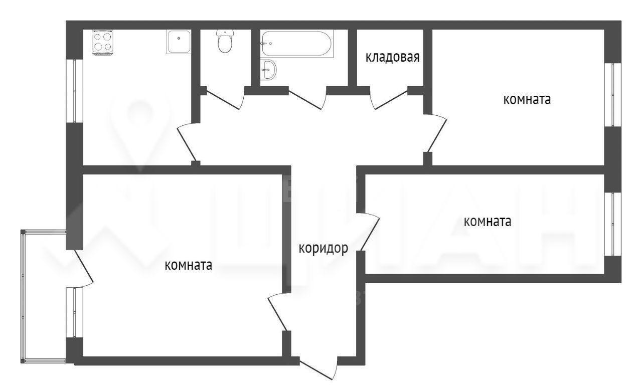 квартира г Кемерово р-н Центральный пр-кт Октябрьский 20в фото 2