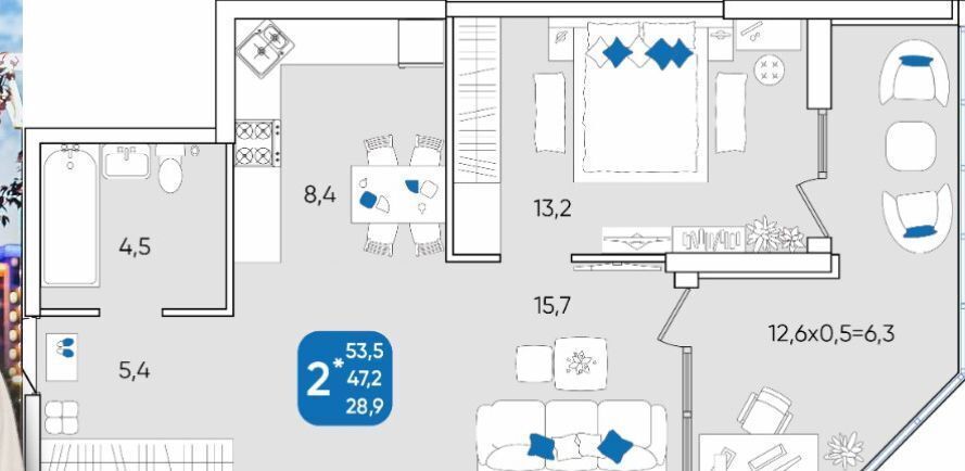 квартира г Краснодар р-н Прикубанский мкр Любимово 11 корп. 1 фото 4