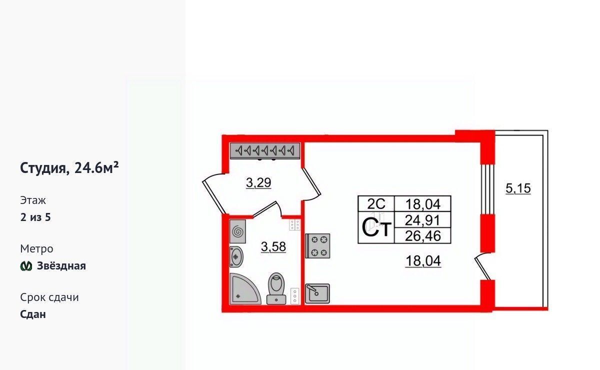 квартира г Санкт-Петербург метро Московская ш Пулковское 95к/3 ЖК Парадный ансамбль округ Пулковский меридиан фото 1