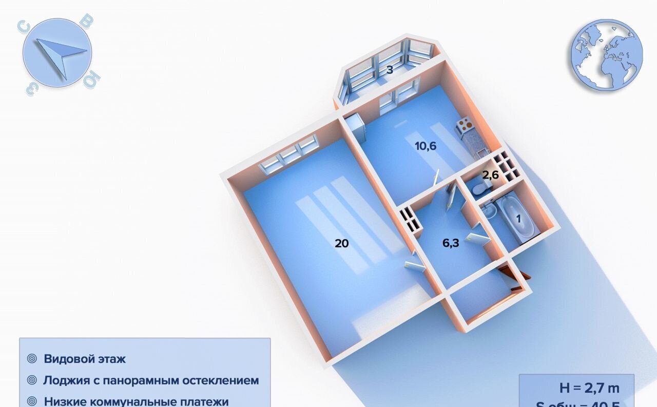 квартира г Санкт-Петербург метро Ладожская пр-кт Энтузиастов 31к/3 округ Пороховые фото 2