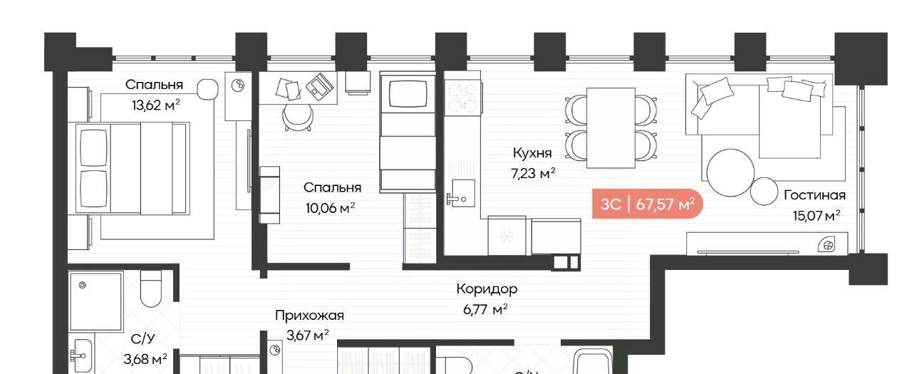 квартира г Новосибирск Речной вокзал ул Ленинградская 342 фото 1