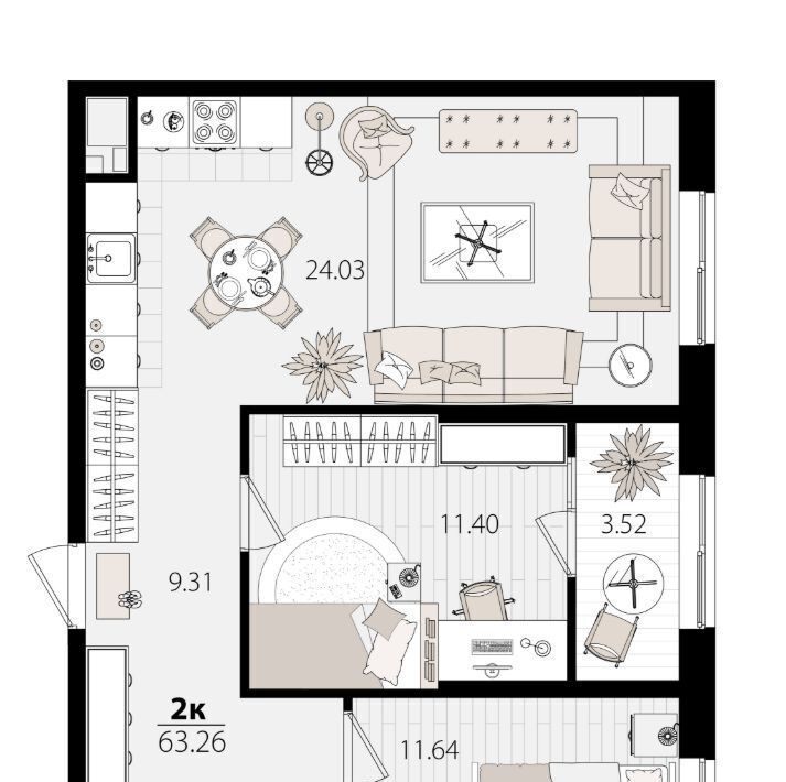 квартира г Краснодар р-н Карасунский ул Сормовская 1/3 фото 1