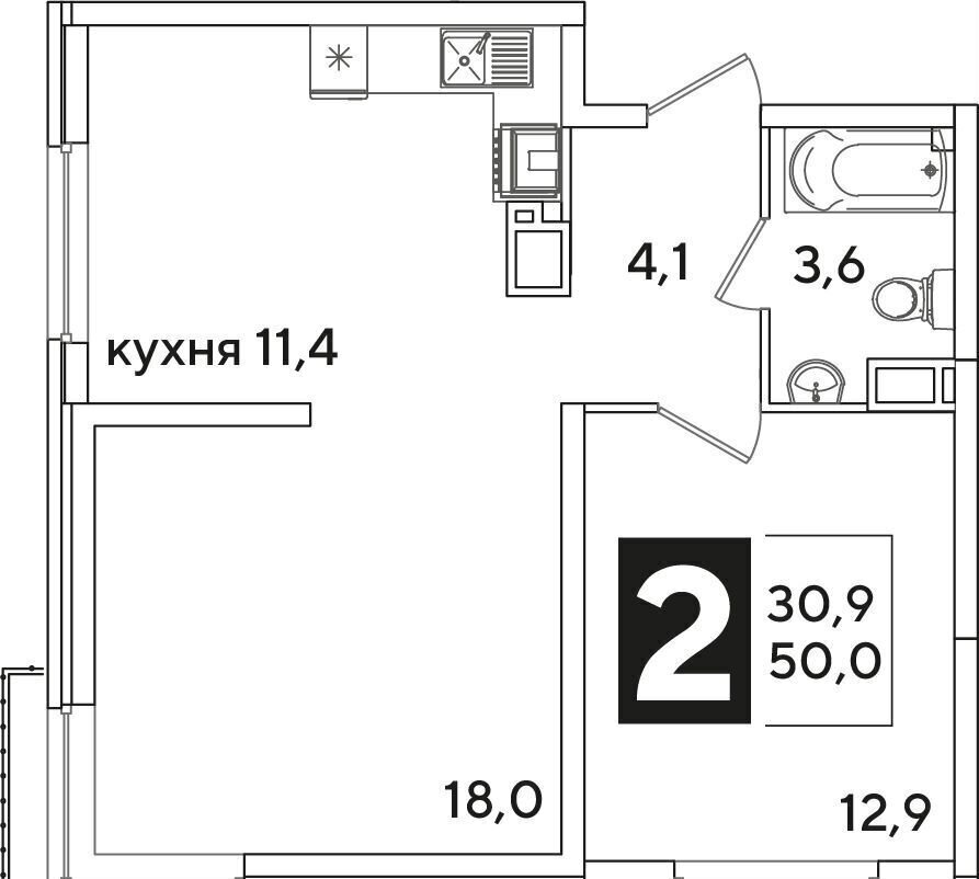 квартира г Краснодар п Колосистый р-н Прикубанский ул Западный Обход 3 микрорайон «Самолёт» Прикубанский район фото 2