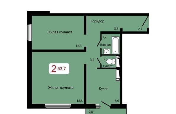 квартира г Красноярск р-н Кировский ул Кутузова 6 МИЧУРИНО жилой квартал д. 2 фото 1