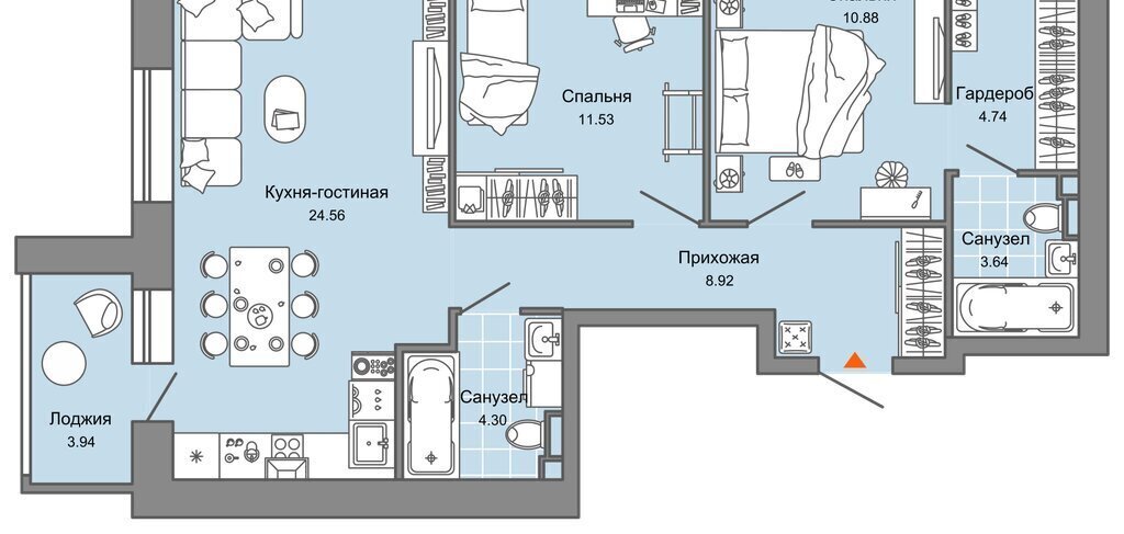 квартира г Киров р-н Ленинский ул 4-й Пятилетки 86 ЖК «Зарядное» фото 1