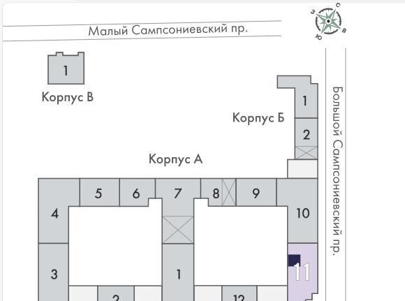 квартира г Санкт-Петербург метро Выборгская пр-кт Большой Сампсониевский 32уч/10 фото 2