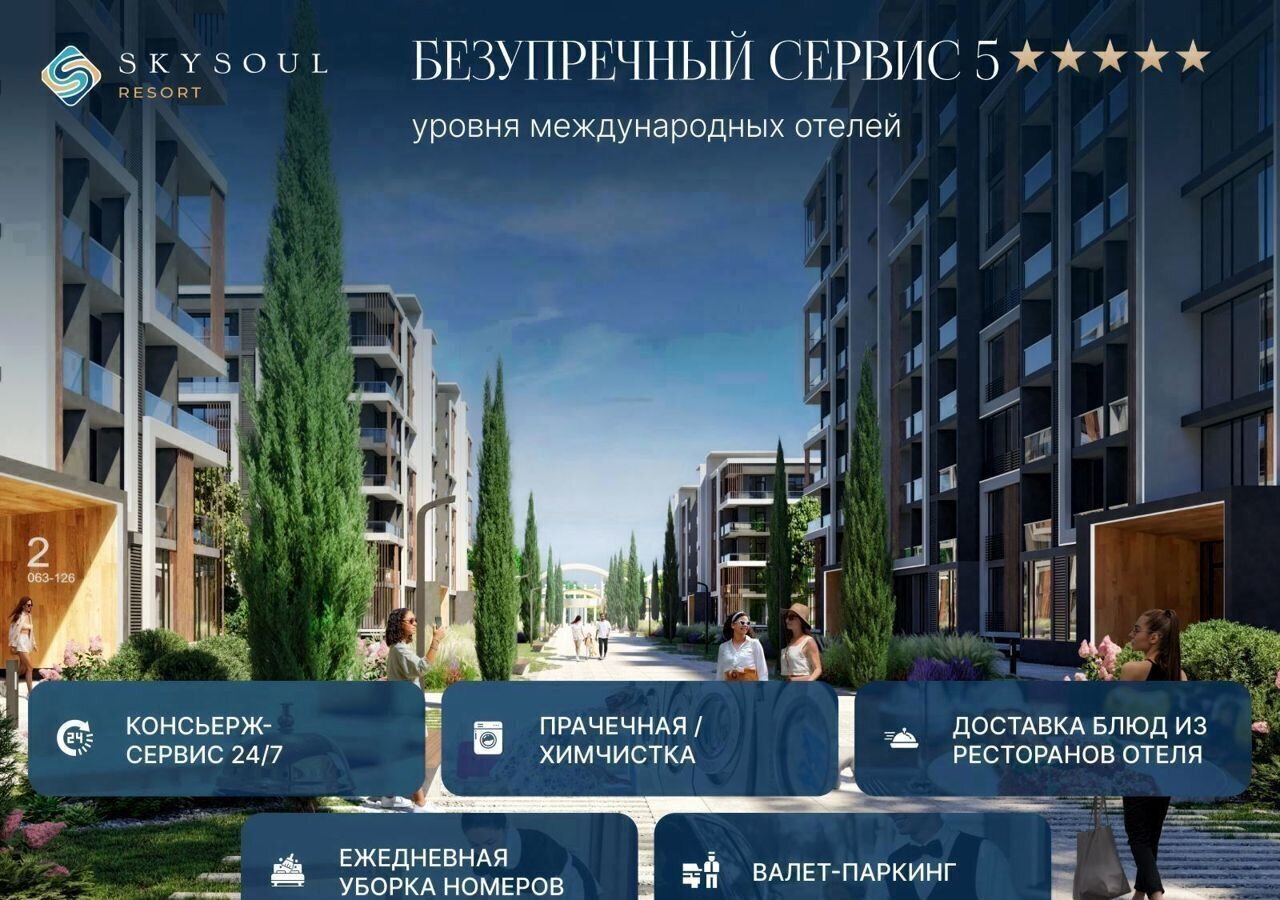 квартира г Феодосия пгт Коктебель Туристическо-рекреационного комплекс «SkySoul Resort» р-н автозаправки «Химсбытторг», стр. 8 фото 10