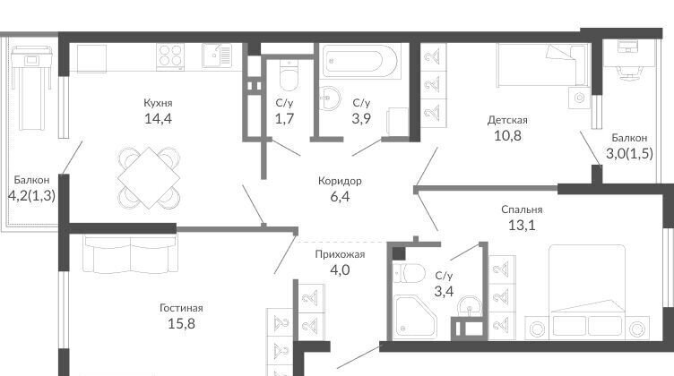 квартира г Новороссийск р-н Центральный ул Куникова 47 ЖК «Облака» фото 1