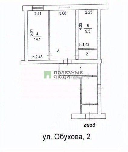 квартира г Челябинск р-н Металлургический Ulitsa Druzhby, 17, Chelyabinsk, Chelyabinskaya oblast, Russia, 454052 фото 2