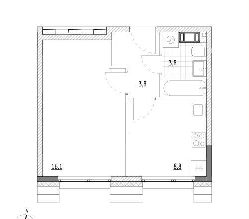 квартира г Зеленоград ул Александровка МФК «Wellbe» проезд 624 фото 2